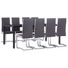 vidaXL Ensemble de salle à manger 9 pcs Similicuir Gris