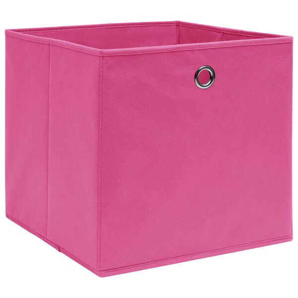 vidaXL Bo&icirc;tes de rangement 10 pcs Tissu intiss&eacute; 28x28x28 cm Rose