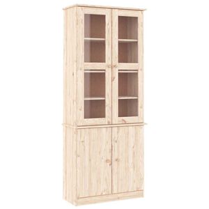 vidaXL Vitrine en verre ALTA 77x35x186,5 cm bois de pin massif