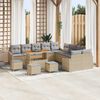 vidaXL Ensemble de canap&eacute; de jardin 13 pcs Beige Poly rotin