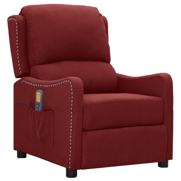 vidaXL Fauteuil de massage Rouge bordeaux Tissu