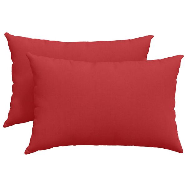 vidaXL Coussins de canap&eacute; 2 pcs Rouge 60 x 40 cm tissu