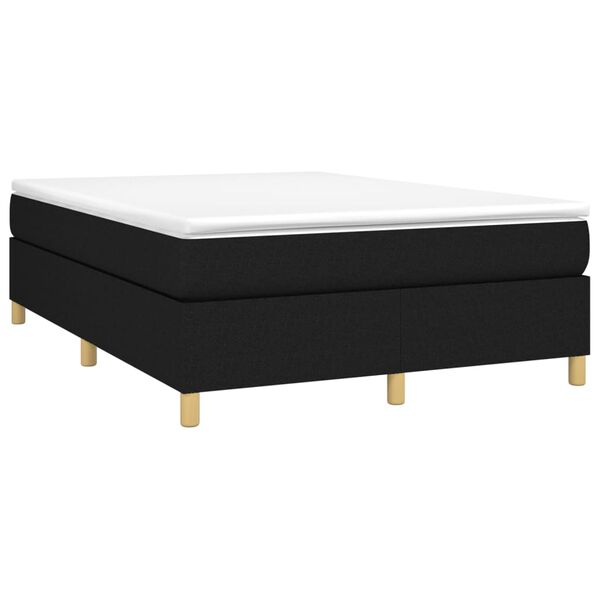 vidaXL Sommier à lattes de lit avec matelas Noir 140x190 cm Tissu
