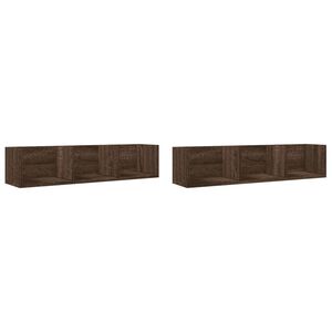 vidaXL Armoires murales 2pcs ch&ecirc;ne marron 75x18x16,5cm bois ing&eacute;nierie