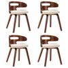 vidaXL Chaises à manger lot de 4 crème bois courbé et similicuir