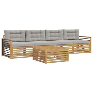 vidaXL Ensemble de canap&eacute;s d'ext&eacute;rieur 5 pcs Blanc et gris clair