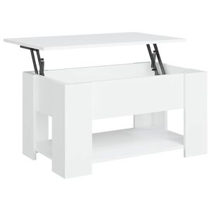 vidaXL Table basse blanc 79x49x41 cm bois d'ing&eacute;nierie