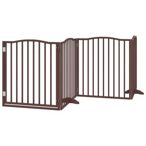 vidaXL Barri&egrave;re pour chiens avec porte 4 panneaux bois de peuplier