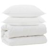 vidaXL Couette avec Oreillers avec oreiller 3 pi&egrave;ces Blanc Microfibre