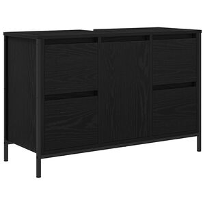 vidaXL Meuble sous-vasque avec tiroirs chêne noir 90x34,5x60 cm