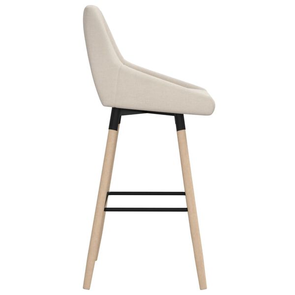 vidaXL Tabouret de bar Cr&egrave;me Tissu
