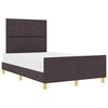 vidaXL Cadre de lit avec t&ecirc;te de lit Marron fonc&eacute; 120 x 190 cm tissu