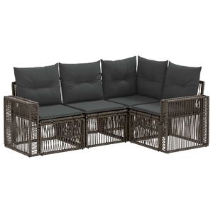 vidaXL Ensemble de canap&eacute; de jardin 4 pc 4 place Gris et Gris fonc&eacute;