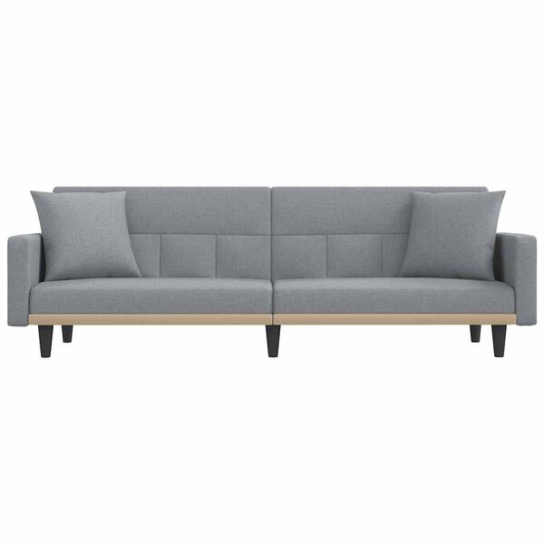 vidaXL Canap&eacute;-lit avec coussins gris clair tissu