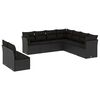 vidaXL Salon de jardin 9 pcs avec coussins noir r&eacute;sine tress&eacute;e