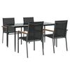 vidaXL Ensemble à manger de jardin 5 pcs noir textilène et acier