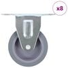 vidaXL 8 pcs Roulettes fixes 75 mm