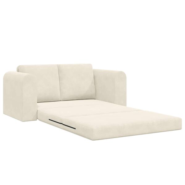 vidaXL Canap&eacute;-Lit Cr&egrave;me 148 x 71 x 83 cm Velours