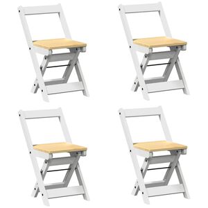vidaXL Chaises pliantes 4 pi&egrave;ces &laquo; Corona &raquo; en pin massif blanc