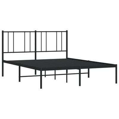 vidaXL Cadre de lit métal sans matelas avec tête de lit noir 120x190cm