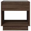 vidaXL Table de chevet avec LED infini ch&ecirc;ne marron 50x50x50 cm
