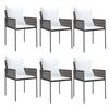 vidaXL Chaises de jardin et coussins lot de 6 marron 54x61x83 cm rotin