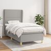vidaXL Sommier &agrave; lattes de lit et matelas Gris clair 90x190 cm Tissu