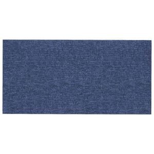 vidaXL T&ecirc;te de lit murale 12 pc 30 x 15 cm Bleu tissu
