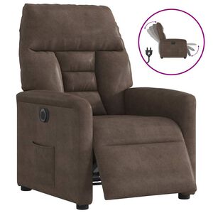 vidaXL Fauteuil inclinable &eacute;lectrique marron tissu microfibre