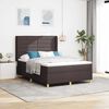vidaXL Lit &agrave; ressorts avec matelas Marron 140 x 200 cm tissu