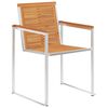 vidaXL Chaises de jardin lot de 8 Bois d'acacia et acier inoxydable