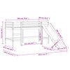 vidaXL Lit mezzanine enfants avec rideaux sans matelas rose 90x190 cm
