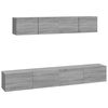 vidaXL Ensemble de meubles TV 4 pcs Sonoma gris Bois d'ing&eacute;nierie