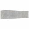 vidaXL Meuble TV Gris b&eacute;ton 120x30x30 cm Bois d&rsquo;ing&eacute;nierie