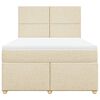 vidaXL Sommier &agrave; lattes de lit avec matelas Cr&egrave;me 140x200 cm Tissu