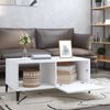 vidaXL Table basse blanc 90x50x40 cm bois d'ing&eacute;nierie