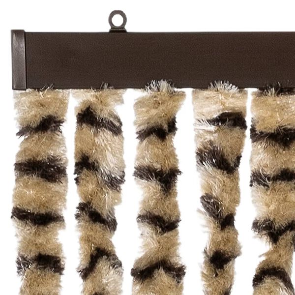 vidaXL Rideau anti-mouches beige et marron 100x200 cm chenille