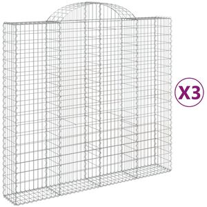 vidaXL Paniers &agrave; gabions arqu&eacute;s 3 pcs 200x50x180/200 cm Fer galvanis&eacute;