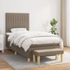 vidaXL Sommier &agrave; lattes de lit avec matelas Taupe 90x190 cm Tissu