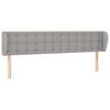 vidaXL T&ecirc;te de lit avec oreilles Gris clair 183x23x78/88 cm Tissu
