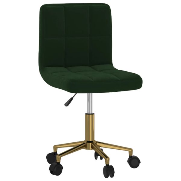 vidaXL Chaises pivotantes &agrave; manger lot de 2 vert fonc&eacute; velours