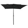 vidaXL Parasol de jardin &agrave; 3 niveaux avec m&acirc;t en aluminium noir