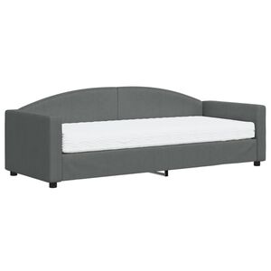 vidaXL Lit de jour avec matelas gris fonc&eacute; 80x200 cm tissu