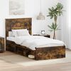 vidaXL Cadre de lit Ch&ecirc;ne fum&eacute; 90 x 190 cm Bois de pin massif