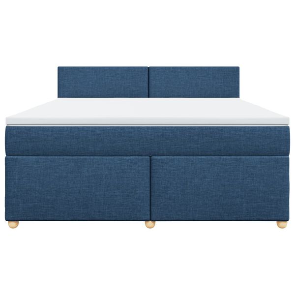 vidaXL Sommier &agrave; lattes de lit avec matelas Bleu 180x200 cm Tissu