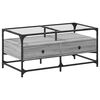 vidaXL Table basse avec dessus en verre sonoma gris 98,5x50x45cm acier