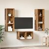 vidaXL Ensemble meuble TV Montage mural Bois Ancien 37 x 37 x 107 cm