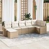 vidaXL Ensemble de Canap&eacute;s avec coussin 7 pcs Beige polyrotin