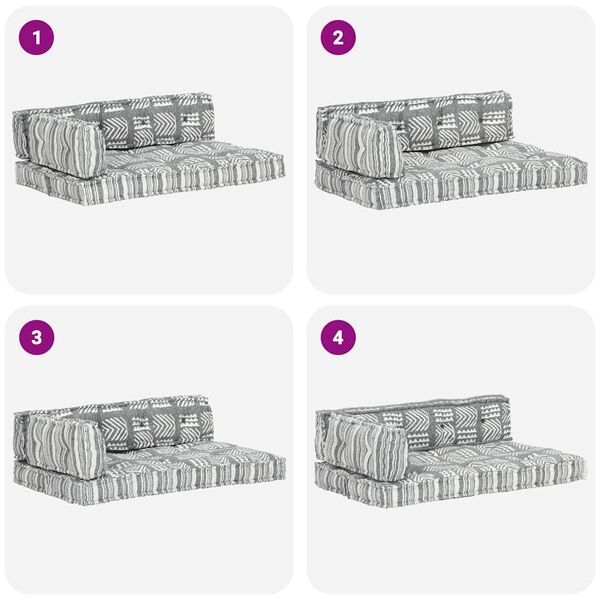 vidaXL Coussin de canap&eacute; palette Gris Tissu Patchwork
