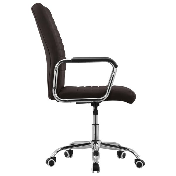vidaXL Chaise pivotante de bureau Marron Tissu